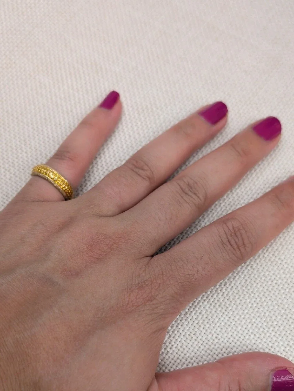 Vintage SLC Solid 14K Yellow Gold Pavé Eternity Band Sz 5.75